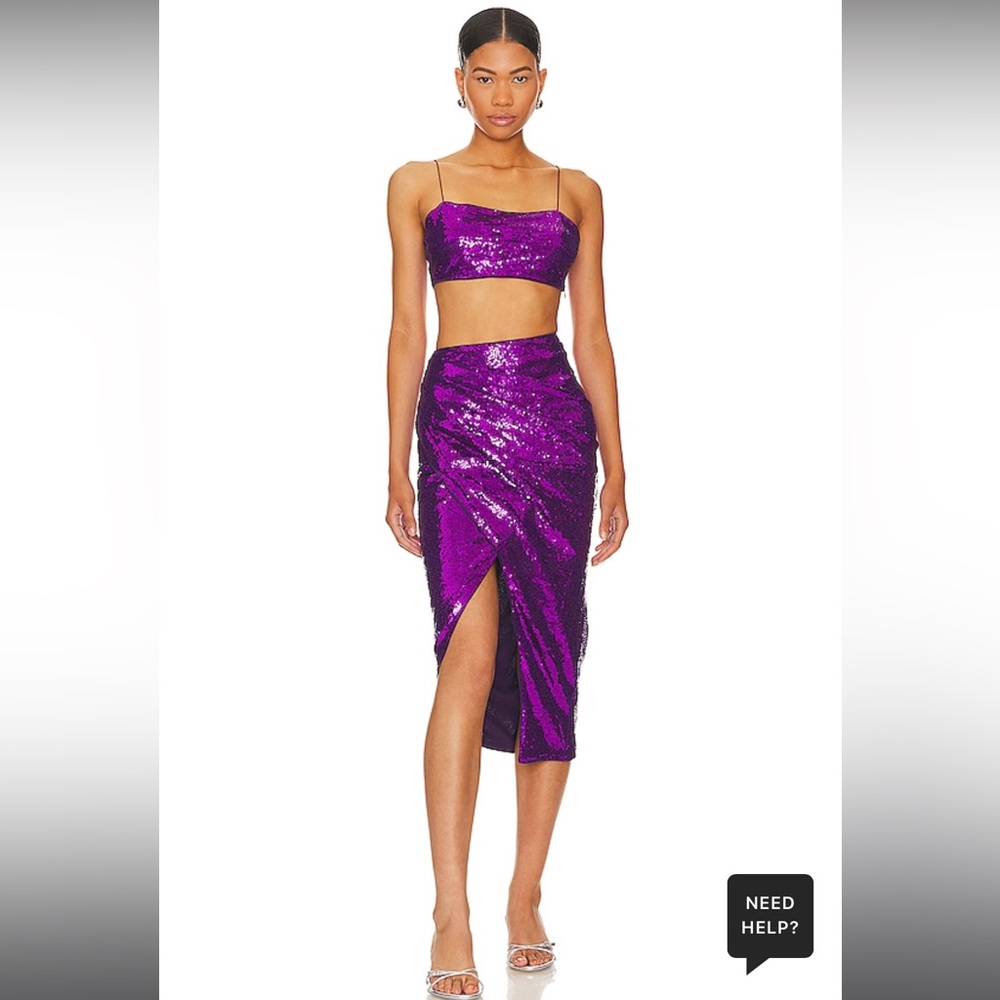 Sequin superdown Marta Skirt Set in Purple